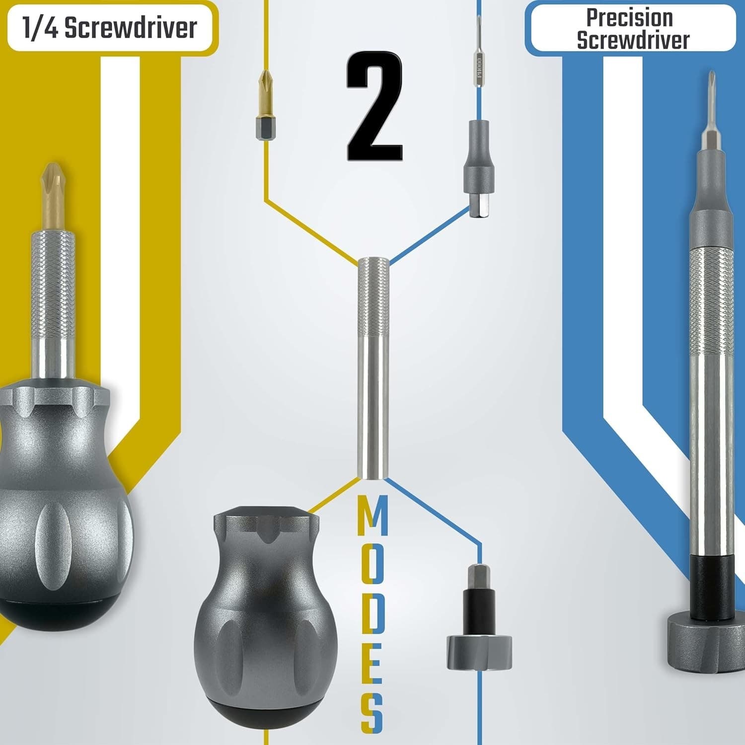 44pc Precision Screwdriver Bit Set Magnetic Aluminum Handle S2 Steel Repair Tool - Thumbnail 2