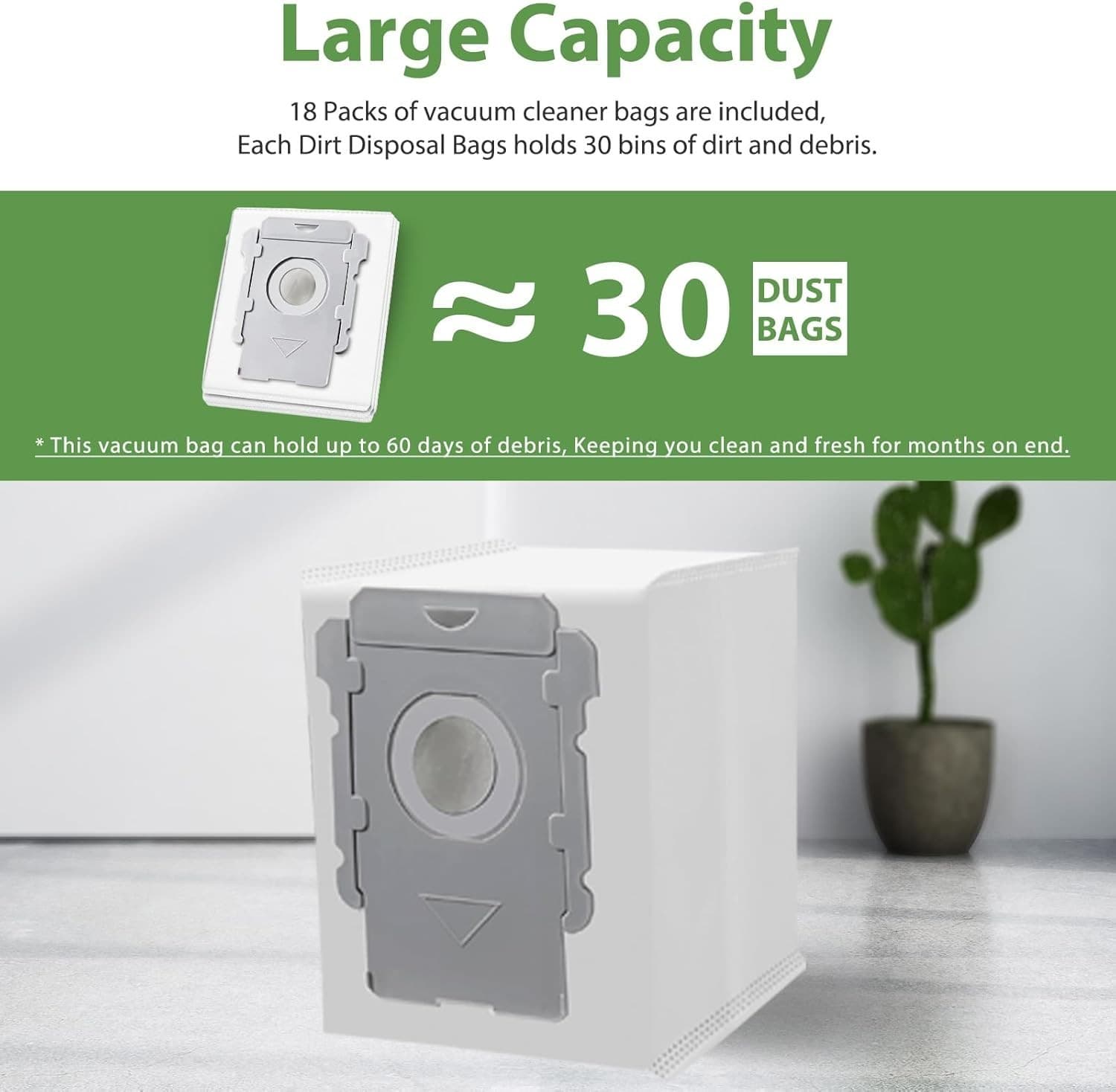 18-Pack Vacuum Bags for Roomba i7 i8 i3 i6 s9+ – Automatic Dirt Disposal! - Thumbnail 2