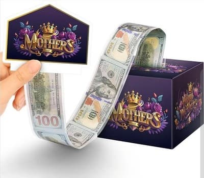 Mother Day Box for Cash Gift, Pull Out Money Box for Mom Day Surprise Money Hold