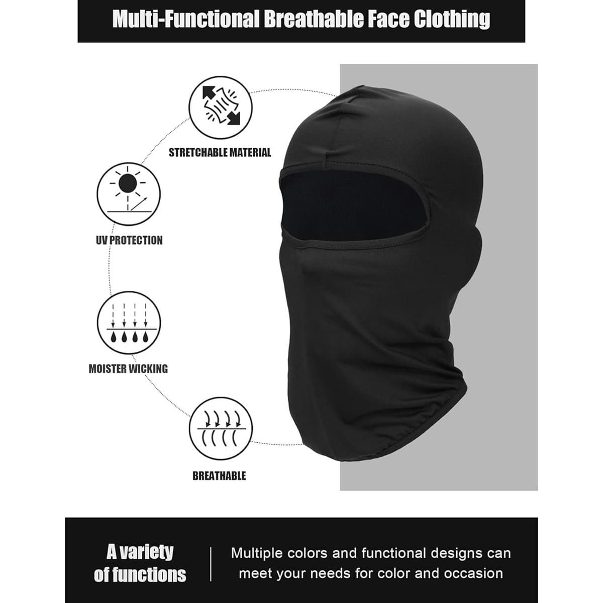 Army Green Balaclava Ski Mask | UV Shield | Unisex | Summer Cooling - Thumbnail 3