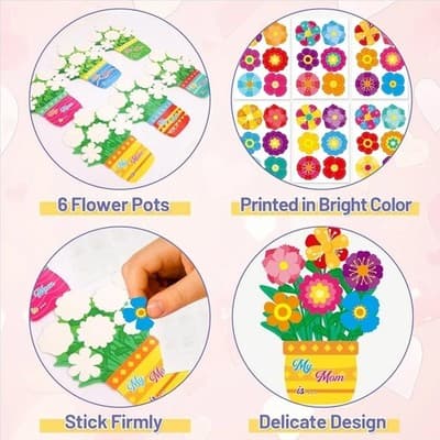 Mother's Day Card Making Kit - 24 Sets of DIY Flower Pot Greeting Cards - Thumbnail 5