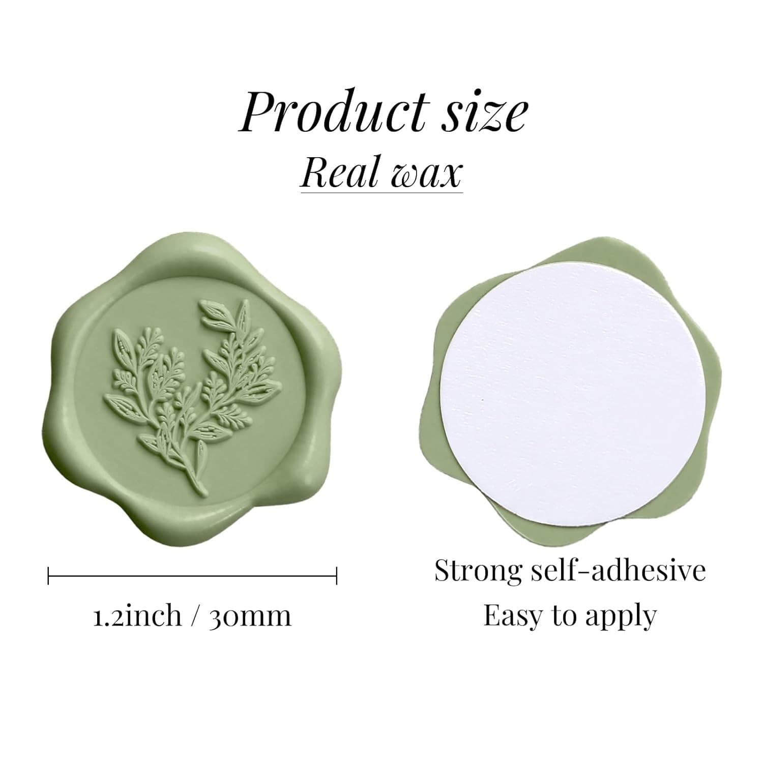 50 Mint Green Wax Seal Stickers | Eucalyptus | Peel & Stick | Elegant Touch NEW! - Thumbnail 2