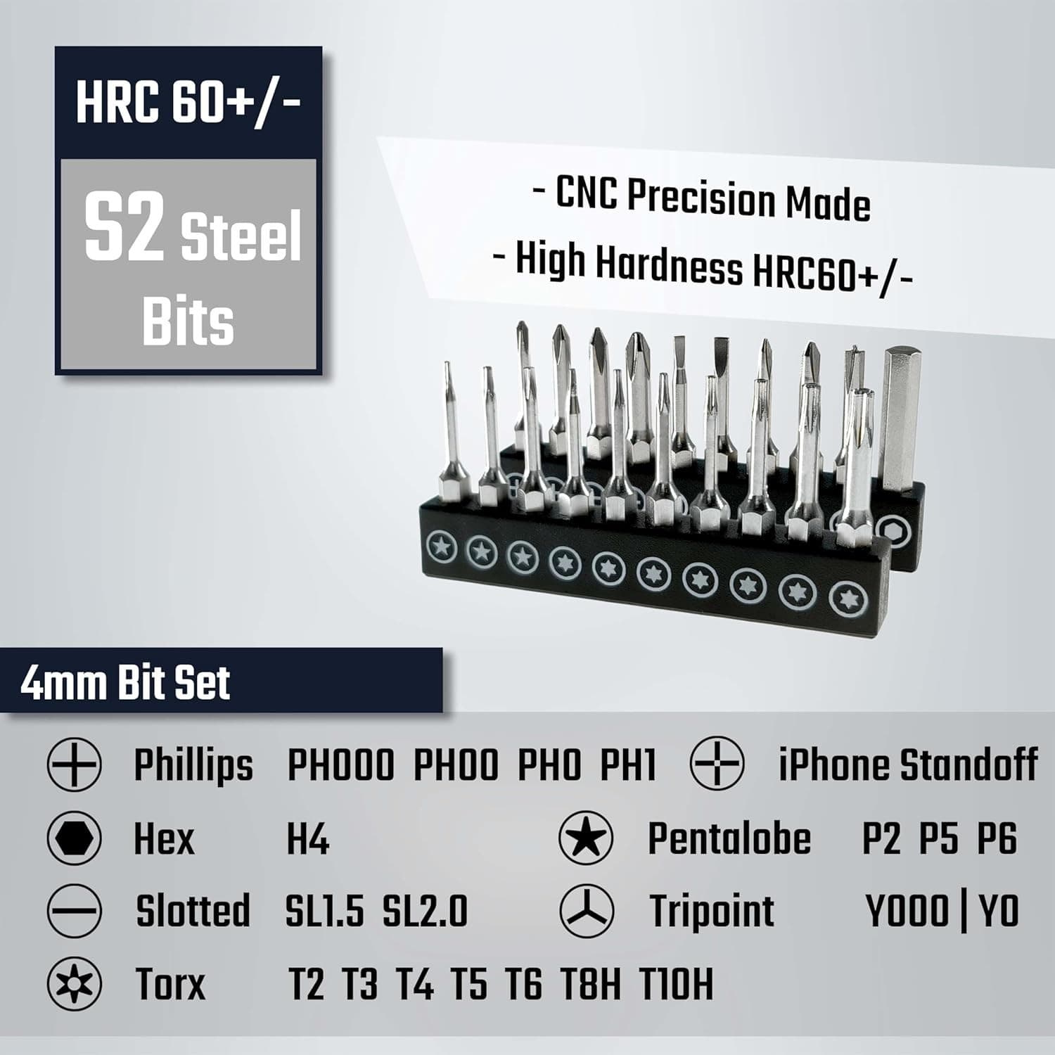 44pc Precision Screwdriver Bit Set Magnetic Aluminum Handle S2 Steel Repair Tool - Thumbnail 8