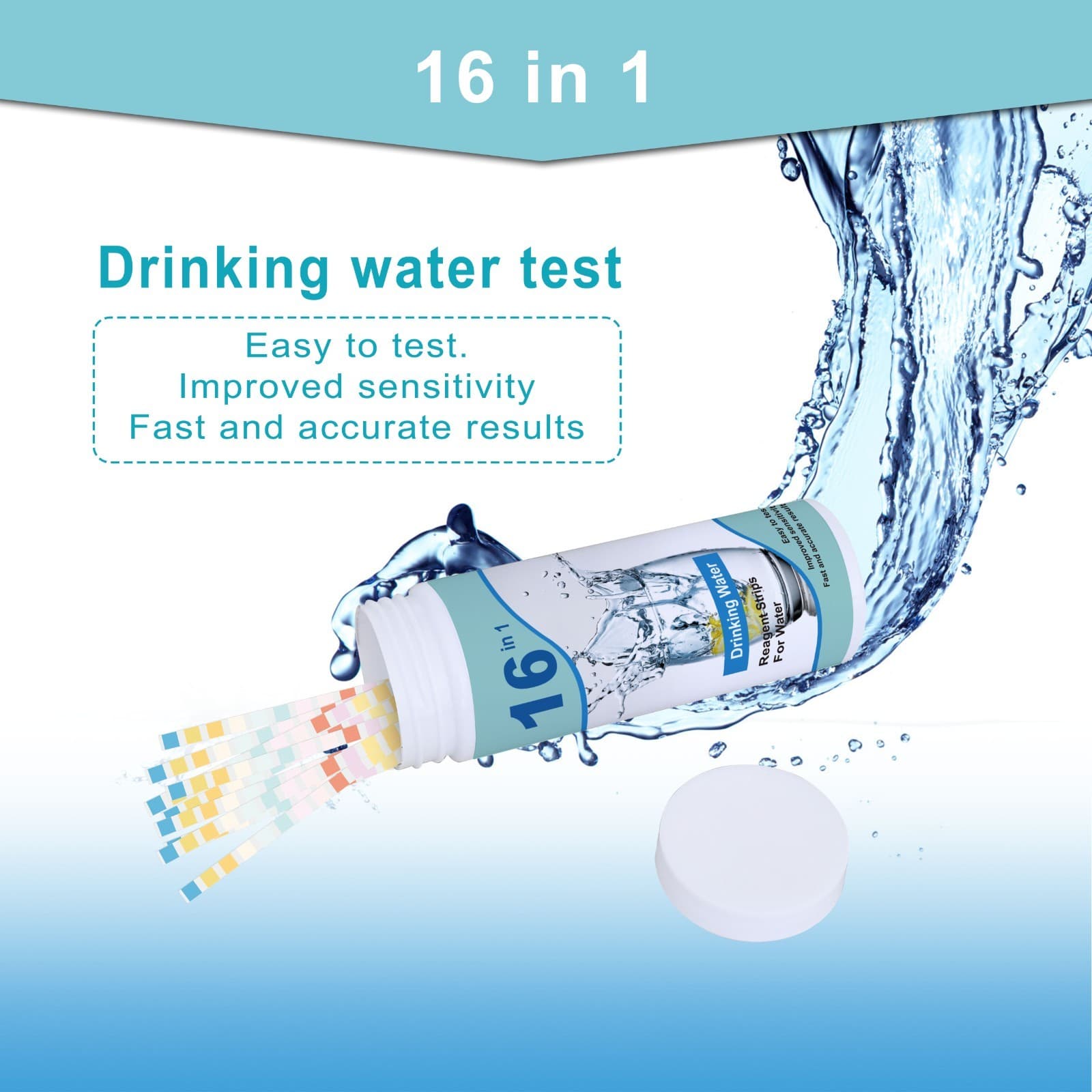 16-in-1 Water Testing Strips – Tap & Well Water – 100 Tests – Lead, Iron, pH - Thumbnail 6