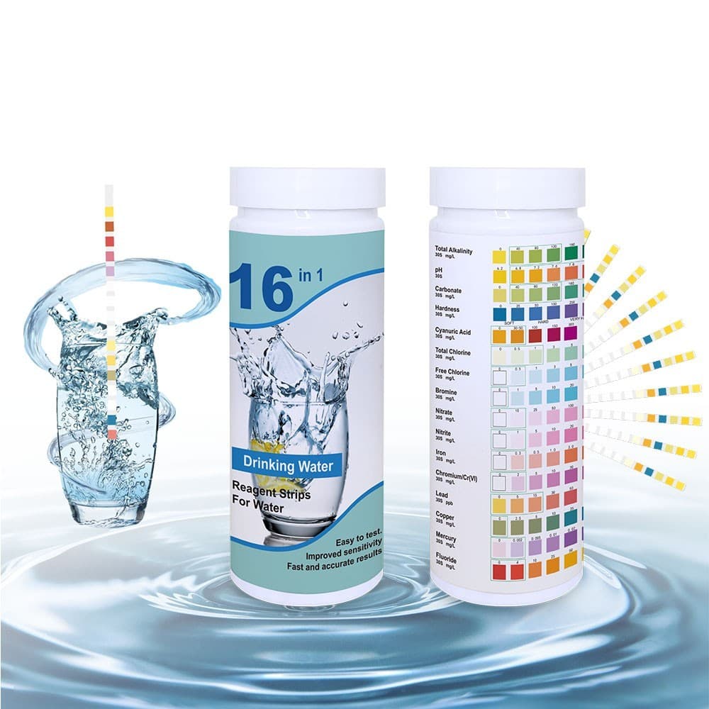 16-in-1 Water Testing Strips – Tap & Well Water – 100 Tests – Lead, Iron, pH - Thumbnail 2