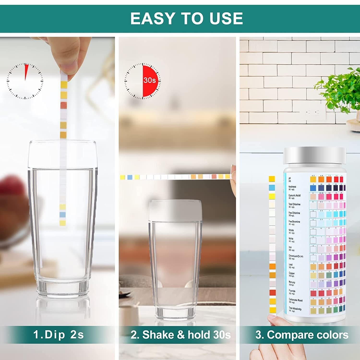 16-in-1 Water Testing Strips – Tap & Well Water – 100 Tests – Lead, Iron, pH - Thumbnail 10