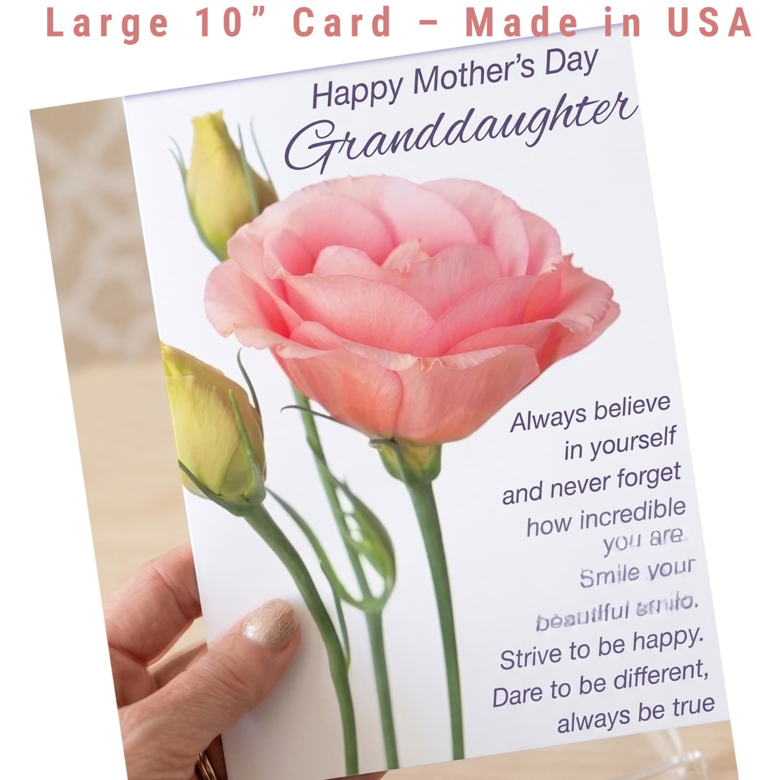 Granddaughter Mother’s Day Card LARGE 10" – Heartfelt Gift From Grandma
