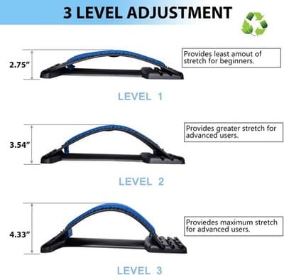 Back Stretcher for Lower Back Pain Relief, 3 Level Adjustable Lumbar Cracker Boa - Thumbnail 6
