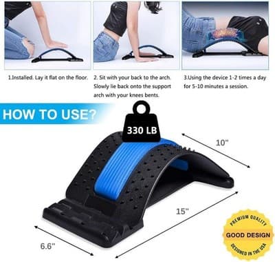 Back Stretcher for Lower Back Pain Relief, 3 Level Adjustable Lumbar Cracker Boa - Thumbnail 5