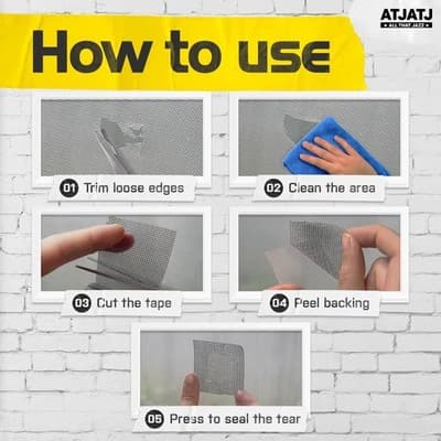 2in x 30ft (360in) Window Screen Repair Tape, Screen Door Replacement Kit,... - Thumbnail 2