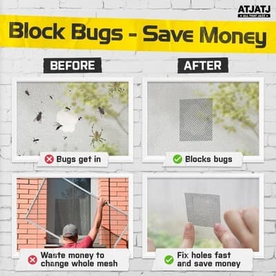 2in x 30ft (360in) Window Screen Repair Tape, Screen Door Replacement Kit,... - Thumbnail 5