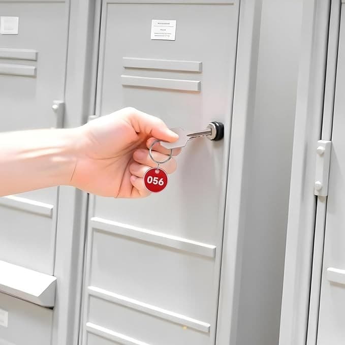 50 Red Round Key Tags – Numbered 151–200 – Durable Metal ID Tags – Buy Now! - Thumbnail 8