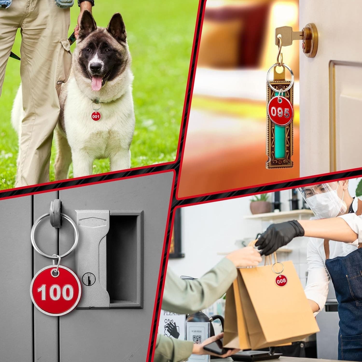 50 Red Round Key Tags – Numbered 151–200 – Durable Metal ID Tags – Buy Now! - Thumbnail 9