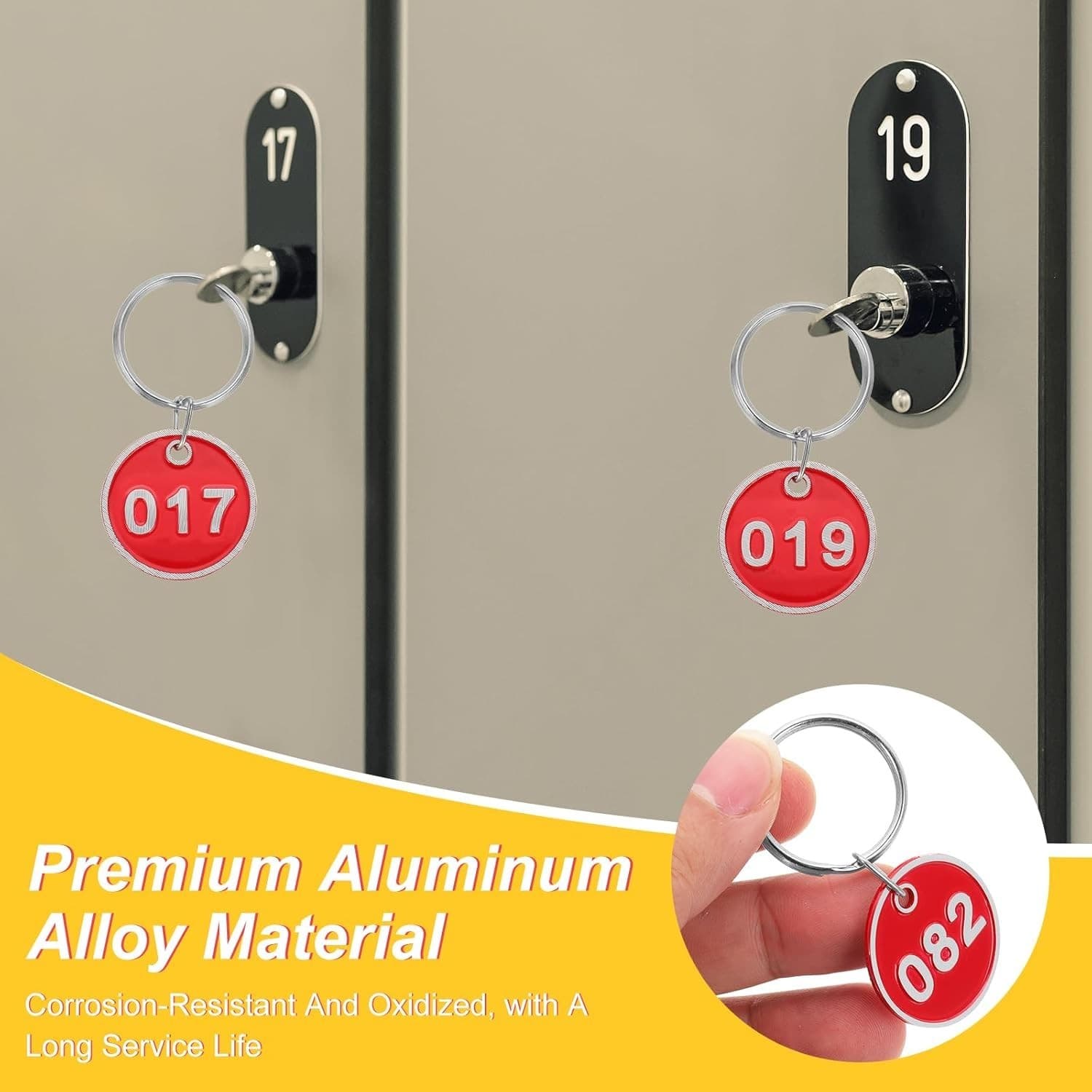 50 Red Round Key Tags – Numbered 151–200 – Durable Metal ID Tags – Buy Now! - Thumbnail 10