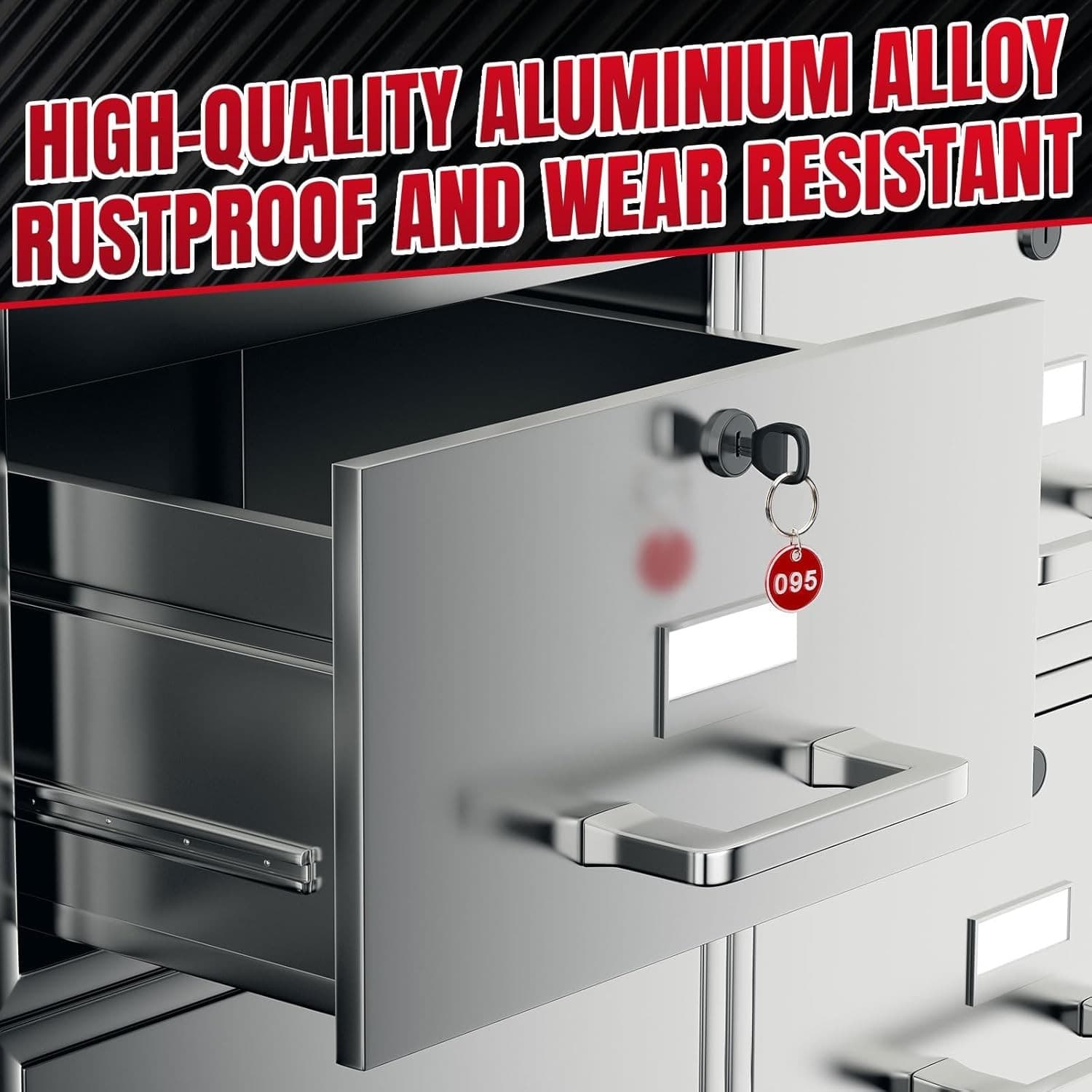 50 Red Round Key Tags – Numbered 151–200 – Durable Metal ID Tags – Buy Now! - Thumbnail 11