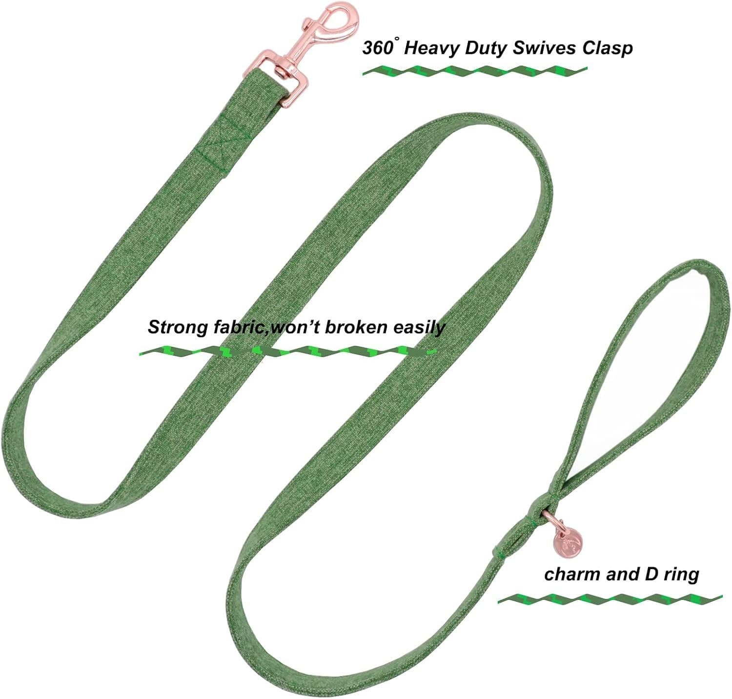 DOGWONG Cotton Dog Collar & Leash Set | Durable, Adjustable, NEW Fast Ship! - Thumbnail 6