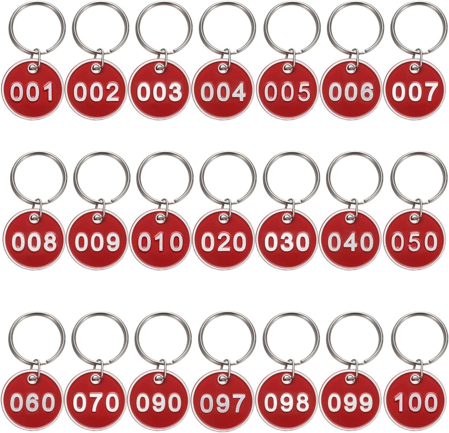 50 Red Round Key Tags – Numbered 151–200 – Durable Metal ID Tags – Buy Now! - Thumbnail 20