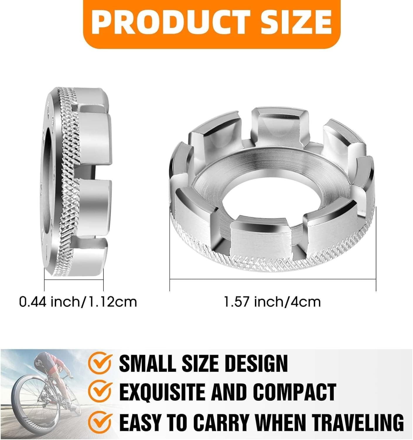 2x Bike Spoke Wrench Tool – 6 Size 10–15g Nipples – Durable & Compact - NEW! - Thumbnail 4