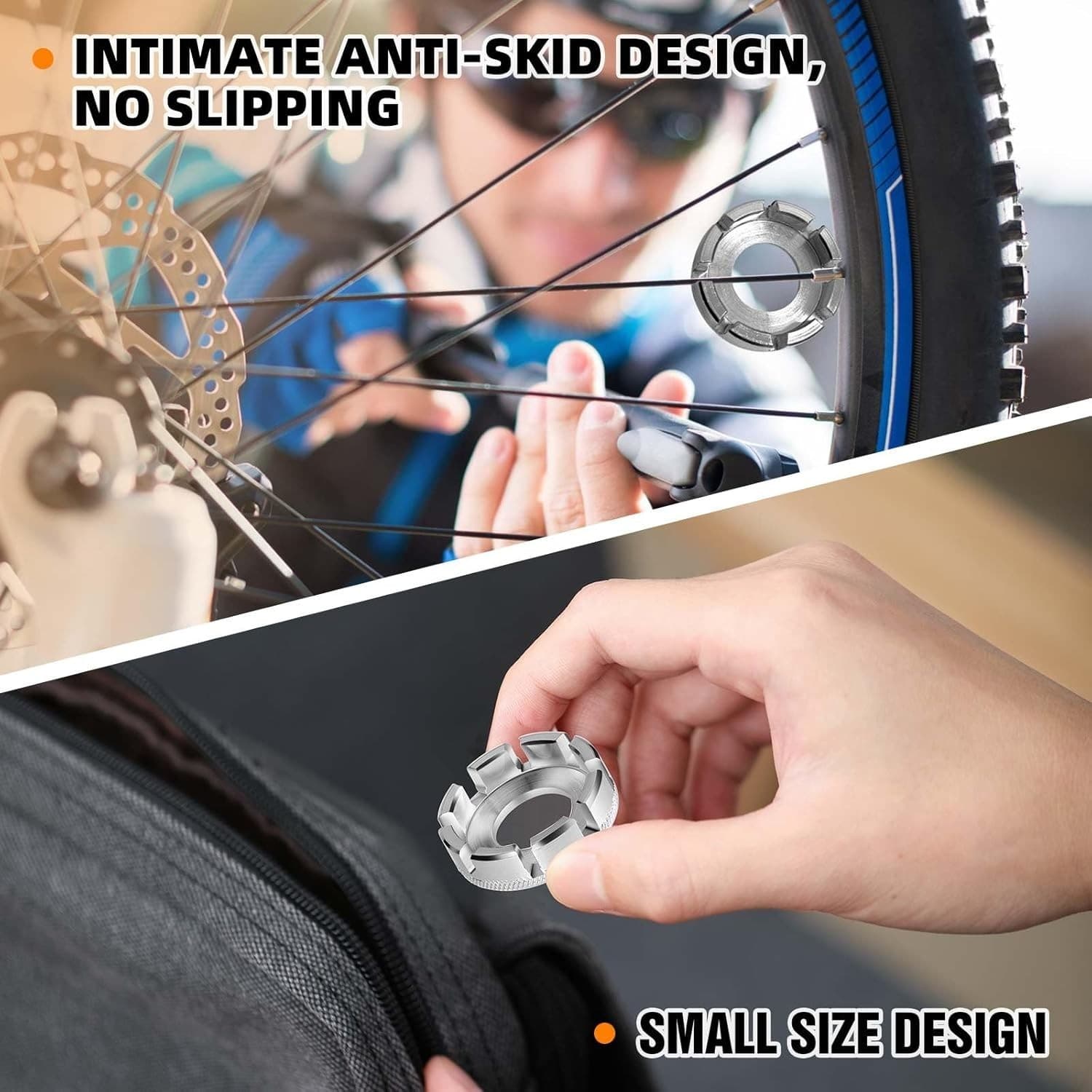 2x Bike Spoke Wrench Tool – 6 Size 10–15g Nipples – Durable & Compact - NEW! - Thumbnail 7