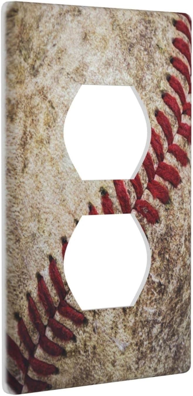 Baseball Outlet Cover – 1 Gang Duplex Decorative Wall Plate Sports Theme