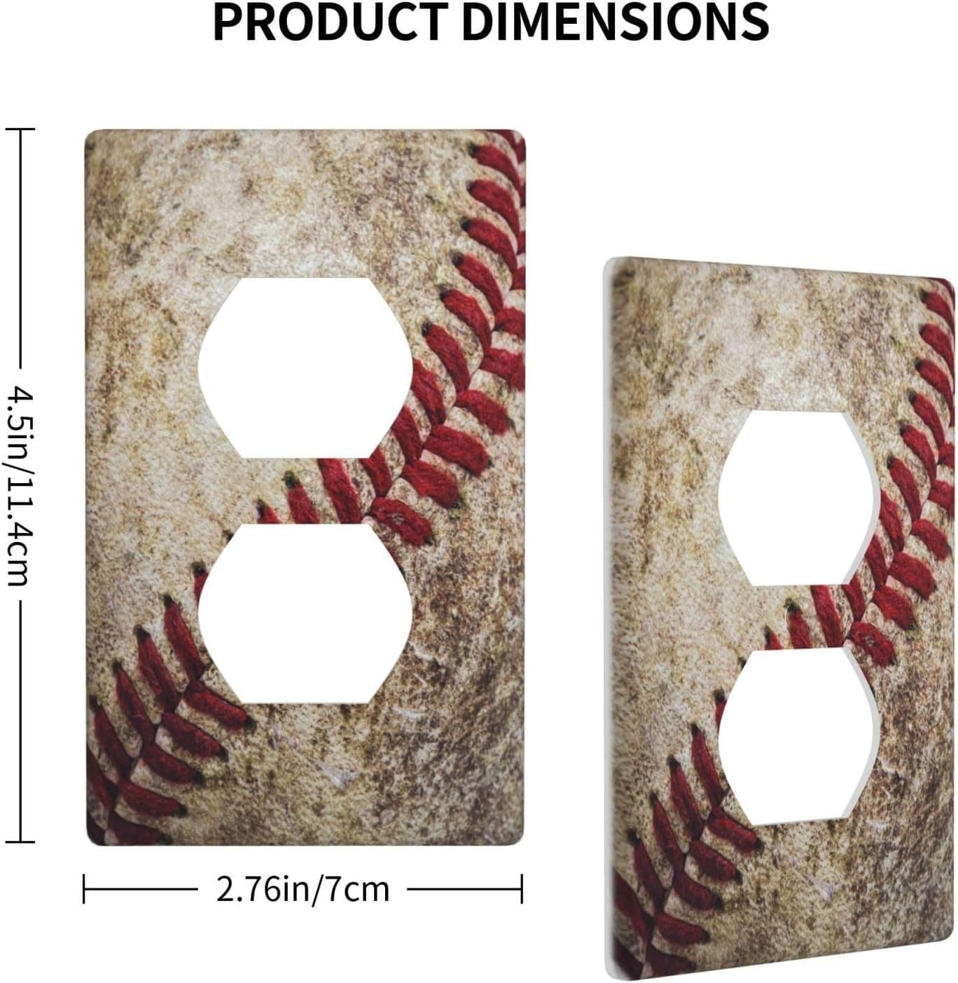 Baseball Outlet Cover – 1 Gang Duplex Decorative Wall Plate Sports Theme - Thumbnail 2