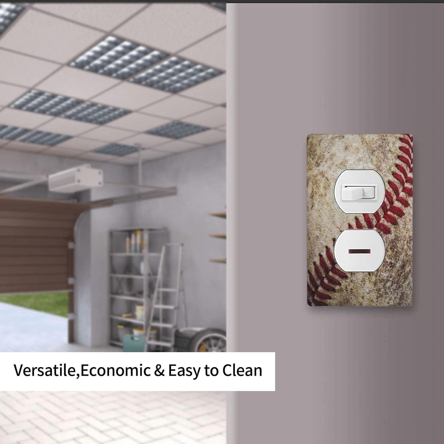 Baseball Outlet Cover – 1 Gang Duplex Decorative Wall Plate Sports Theme - Thumbnail 3