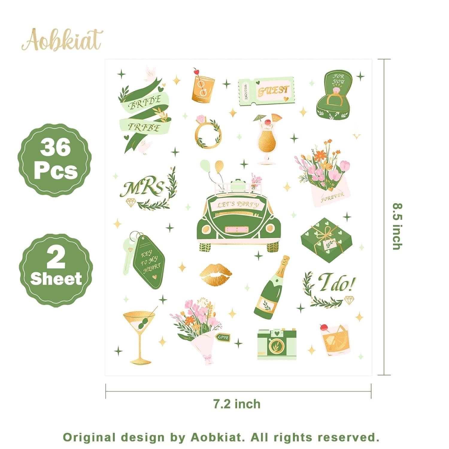 Bachelorette Party Temporary Tattoos – Bride Tribe Gold & Silver Fun Favors - Thumbnail 3