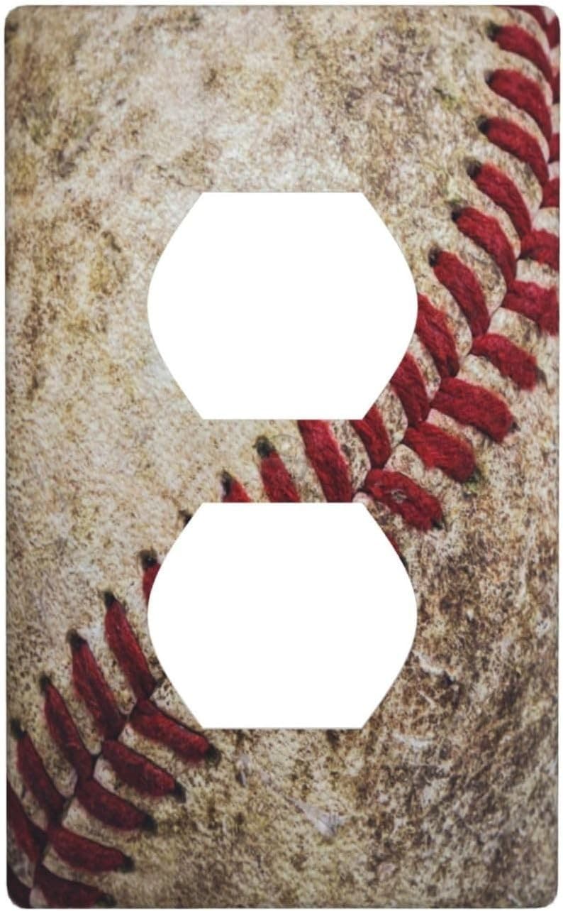 Baseball Outlet Cover – 1 Gang Duplex Decorative Wall Plate Sports Theme - Thumbnail 7