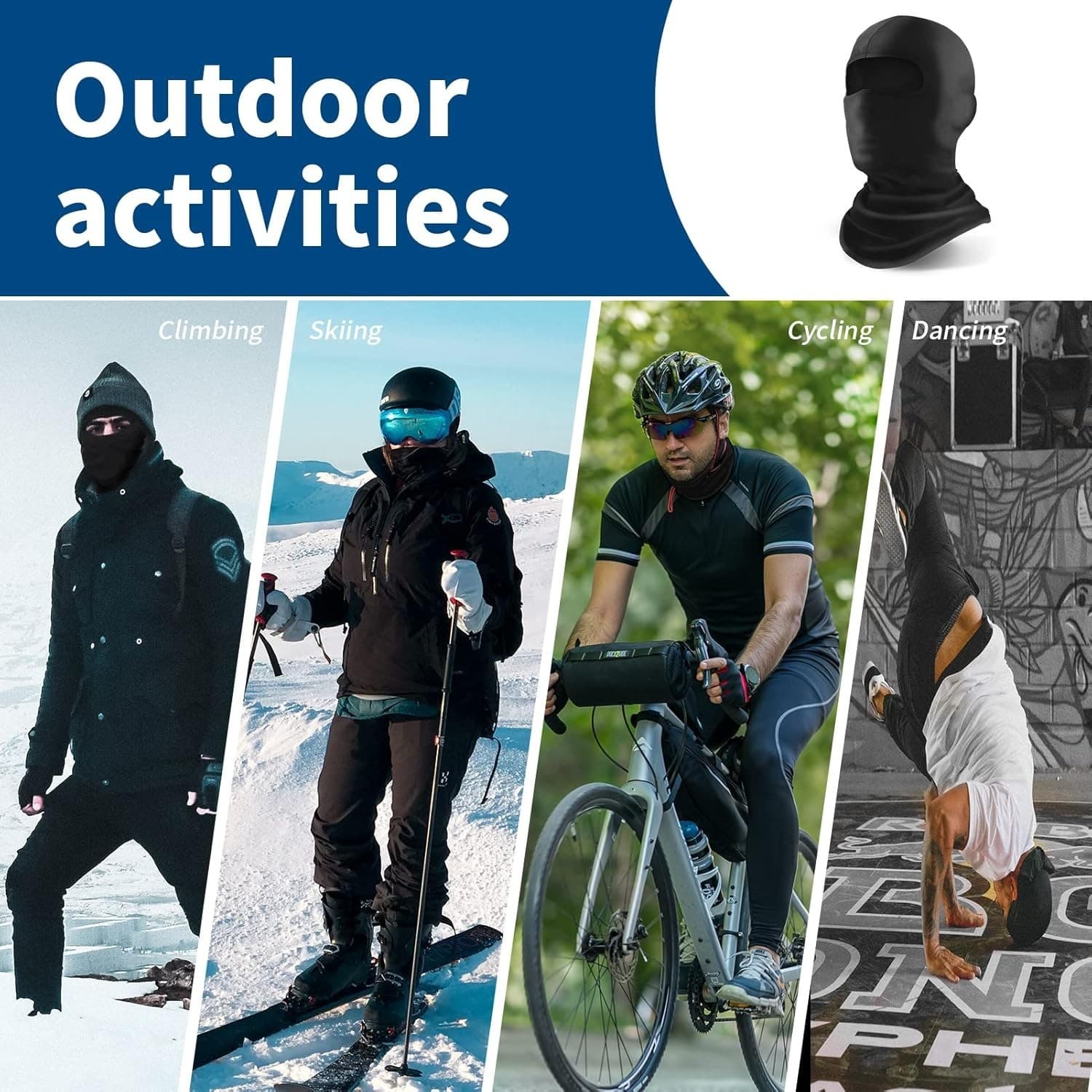 Balaclava Ski Mask | Red w/Black Trim | UV Shield | Unisex | Summer Cooling - Thumbnail 8