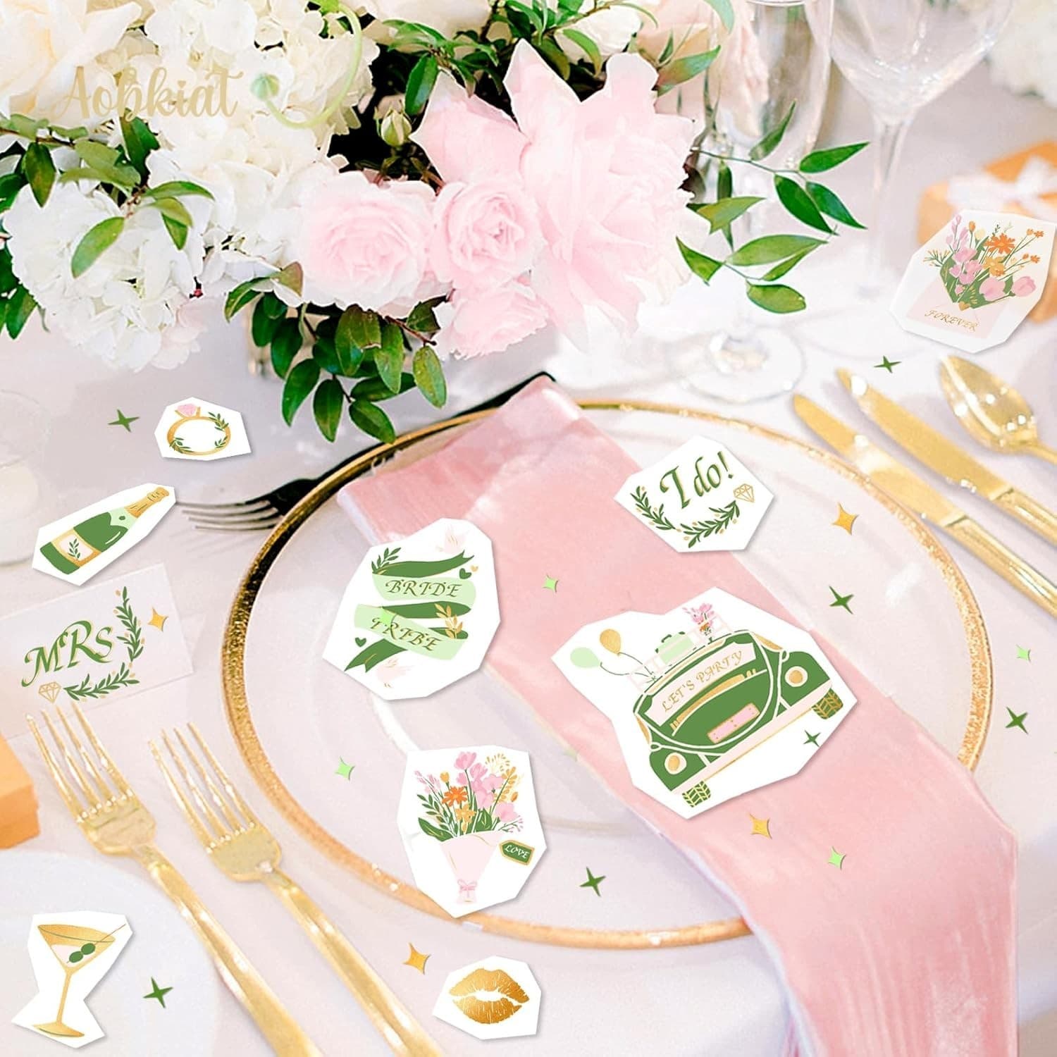 Bachelorette Party Temporary Tattoos – Bride Tribe Gold & Silver Fun Favors - Thumbnail 4