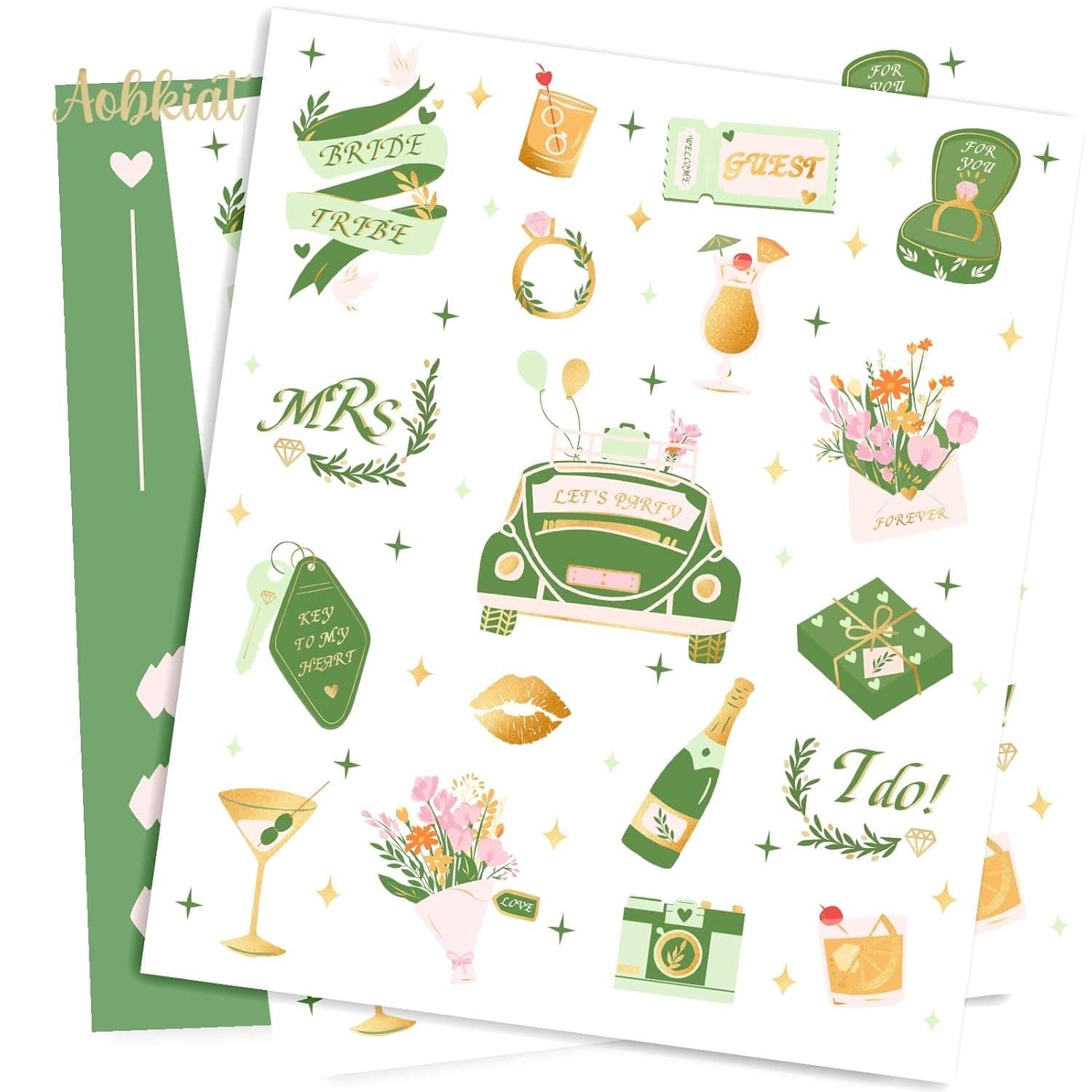 Bachelorette Party Temporary Tattoos – Bride Tribe Gold & Silver Fun Favors - Thumbnail 5