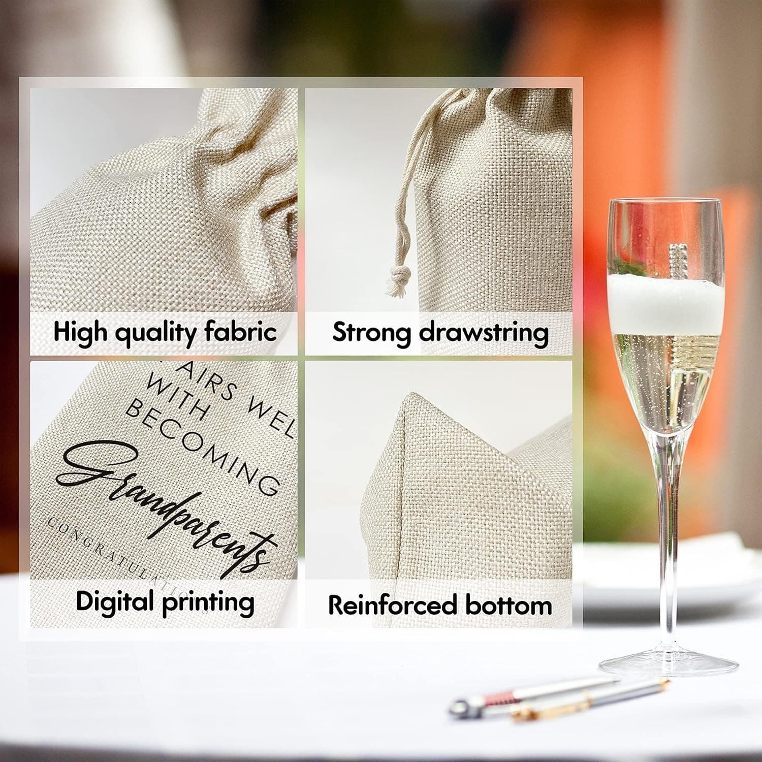 Becoming Grandparents Wine Bag – Funny Baby Shower Gift Idea - Thumbnail 5