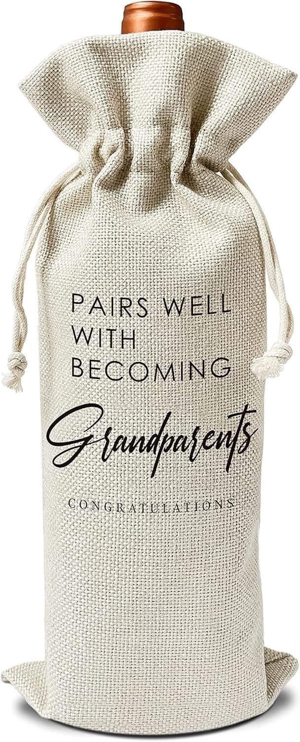 New Grandparent Wine Gift Bag – Baby Announcement – Ships Fast!