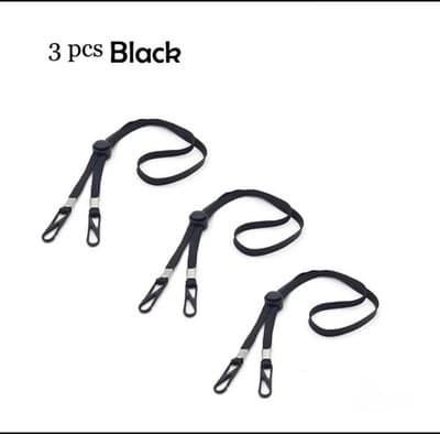 Black Mask Lanyards – 3PK Adjustable Strap for Adults & Kids – Ear Saver – NEW!