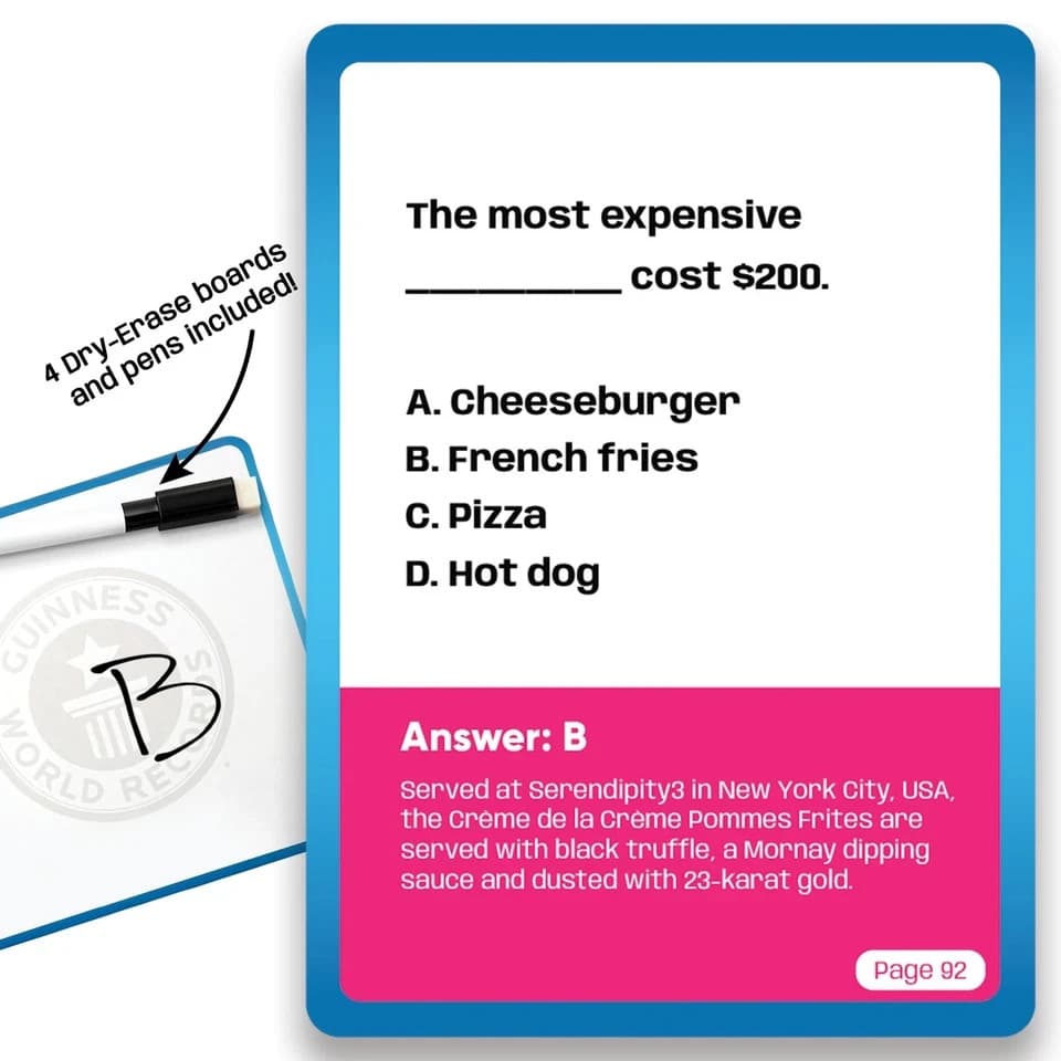 Guinness World Records 2025 Trivia Game Fun Family Party Board Game Xmas Gift - Thumbnail 2