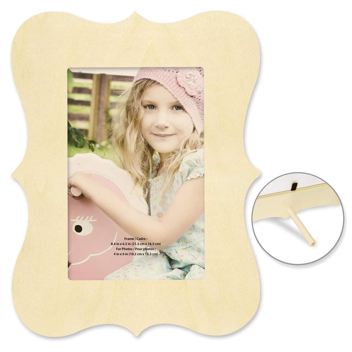 DIY Wood Photo Frame – Rustic Bracket Border – Paint & Decorate – Easel Back - Thumbnail 2