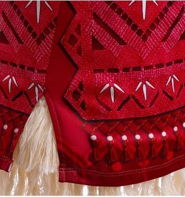 Girl's Ocean Moana One Shouldee Dress with Necklace & Flower Hair Clip Size 6/6X - Thumbnail 5