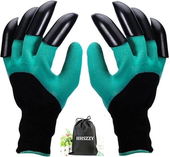 Garden Gloves w/ Claws & Storage Bag – Green – Waterproof, Dig Fast – Gift Idea