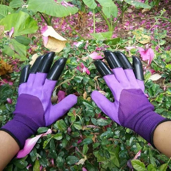 Garden Gloves w/ Claws & Storage Bag – Green – Waterproof, Dig Fast – Gift Idea - Thumbnail 15