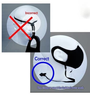 Black Mask Lanyards – 3PK Adjustable Strap for Adults & Kids – Ear Saver – NEW! - Thumbnail 3