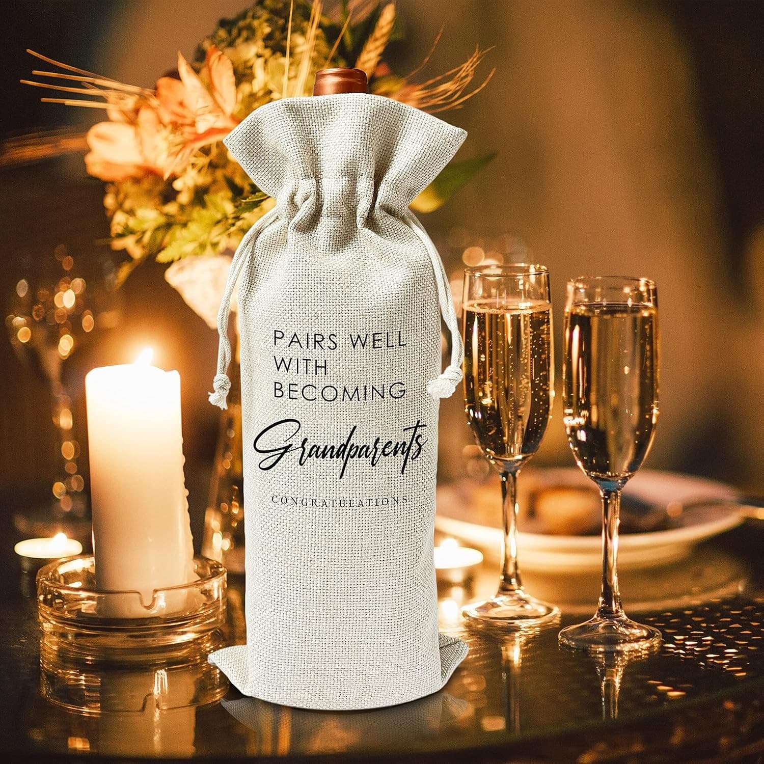 New Grandparent Wine Gift Bag – Baby Announcement – Ships Fast! - Thumbnail 6