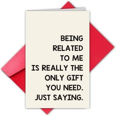 Humorous Funny Family Birthday Card - 8"x5.3" with Gold Seal