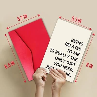 Humorous Funny Family Birthday Card - 8"x5.3" with Gold Seal - Thumbnail 3