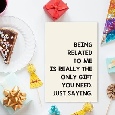 Humorous Funny Family Birthday Card - 8"x5.3" with Gold Seal - Thumbnail 5