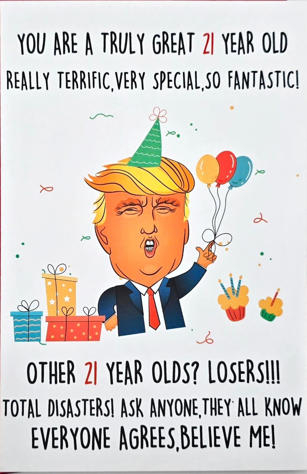 Funny Trump Greeting Card – Cartoon Design – Blank Inside – 18th Birthday - NEW!