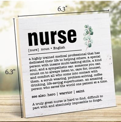 Nurse | Rustic Wood Desk Sign 5x5 | Desk Decor | Gift Idea | NEW! - Thumbnail 3