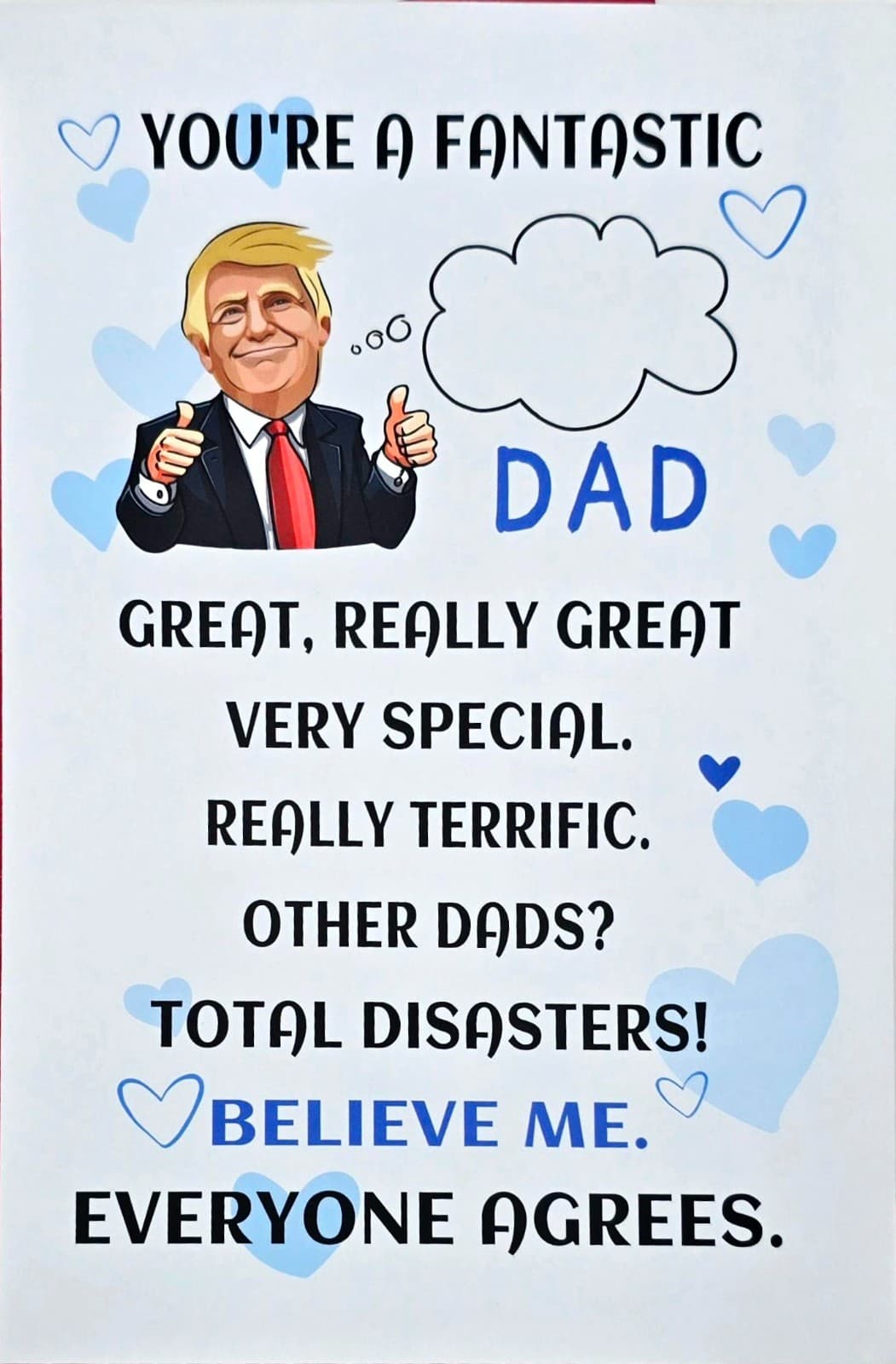 Funny Trump Greeting Card – Cartoon Design – Blank Inside – Fantastic Dad - NEW!