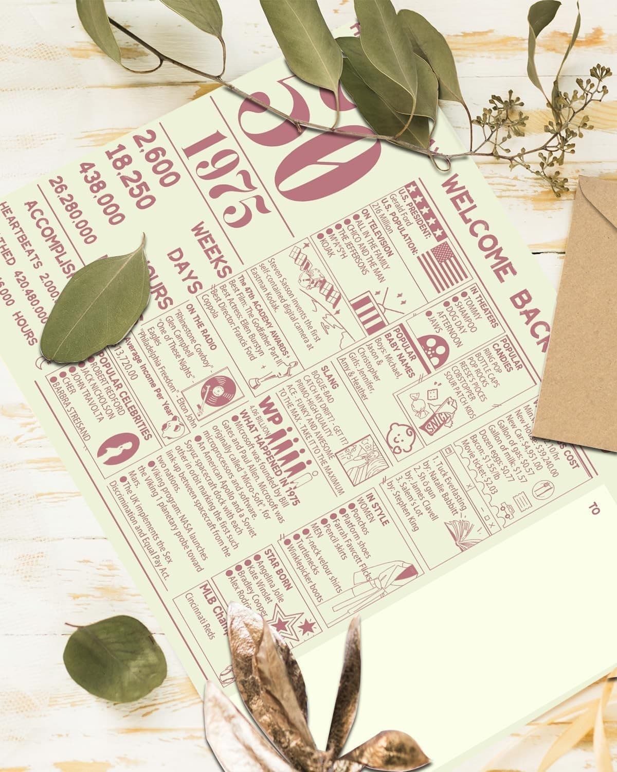 Large Happy 50th birthday card greeting card for 50 years old celebration cute - Thumbnail 5