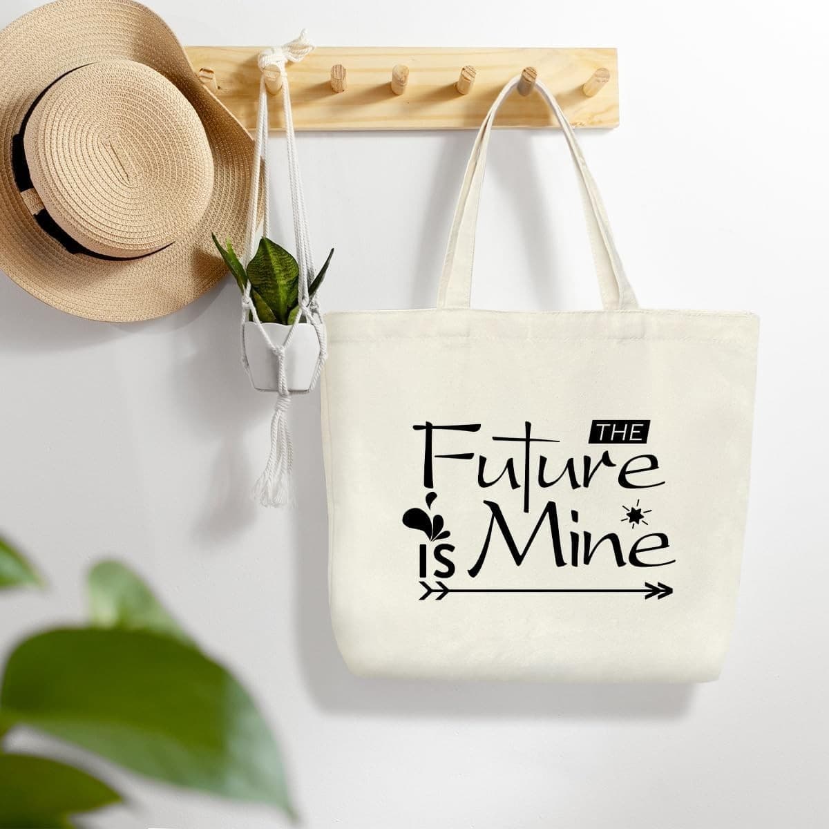 Inspirational Canvas Tote | Trendy Gift For Mom Daughter | “The Future Is Mine" - Thumbnail 3