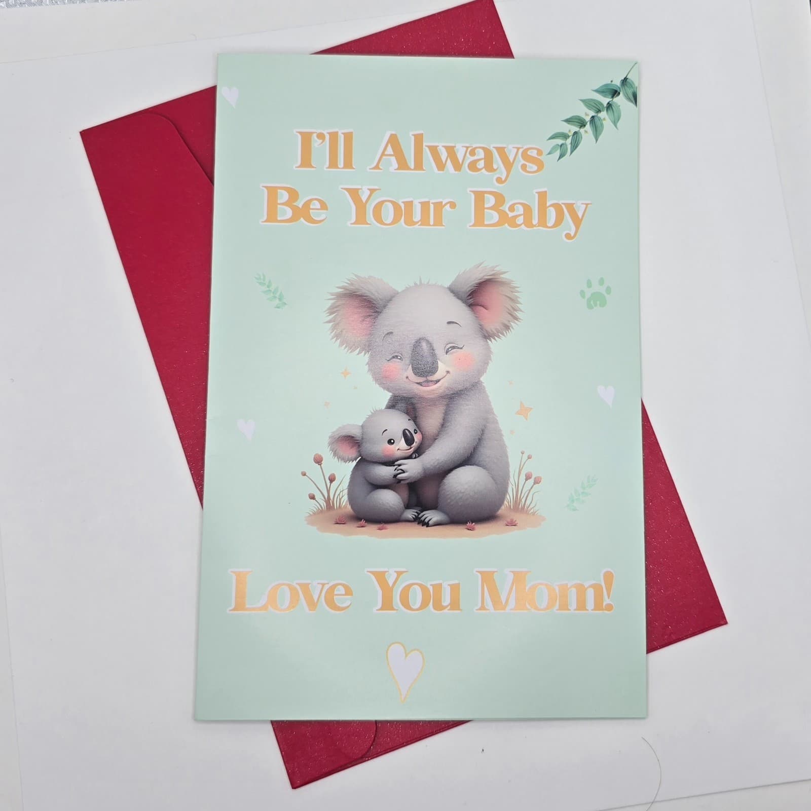 Mom Greeting Card – “Always Your Baby” Quote – Red Envelope – Premium Paper –NEW - Thumbnail 2